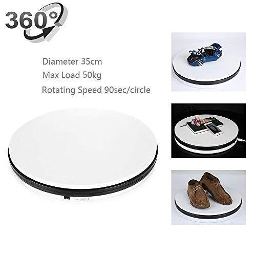Yuanj Motorized Turntable Display, 360 Degree Electric Rotating Display Turntable for Display Jewelry, Watch, Digital Product, Shampoo, Glass, Bag, Models, Diecast, Jewelry and Collectibles