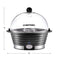 Chefman Electric Egg Cooker/Boiler, Rapid Egg Maker, Countertop, Hard Boil Egg Steamer and Poacher, 6 Egg Capacity With Removable Tray, Small, Black