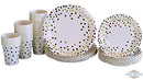 Gold Dot Disposable Paper Plates with Cups Set 150 PCS - Elegant paper Cups, Dinner and Dessert Plates for Bridal Shower, Baby Shower, Wedding, Anniversary, Birthday Any Party supplies for 50 Guest!!