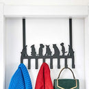 Wintek Over the Door Hook Hanger, Heavy Duty Organizer Rack for Towel, Hat,Hoodies,Coat , Cloth,Bag - 8 Hooks (Black)