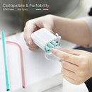 Reusable Collapsible Silicone Drinking Straws Set - Eco Friendly Foldable Straws,2 Carrying Case and 2 Cleaning Brush,Kids Friendly, BPA Free,Portable, for Travel, Household, Outdoor. (Teal+Gray)