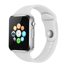 Bluetooth Smart Watch for iOS iPhone Android System Qidoou Wrist Watch Camera HCM Card Sleep Monitor Step Calories Tracker Alarm Clock Call/Message Reminder Anti-Lost for Adults and Kids(White)