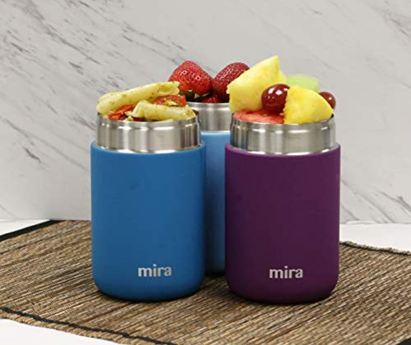 MIRA Lunch, Food Jar, Vacuum Insulated Stainless Steel Lunch Thermos, 13.5 Oz, Purple