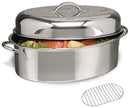 Gibson Home 64207.02 Top Roast 16-Inch Oval Roaster Pan with Lid and Rack, Stainless Steel