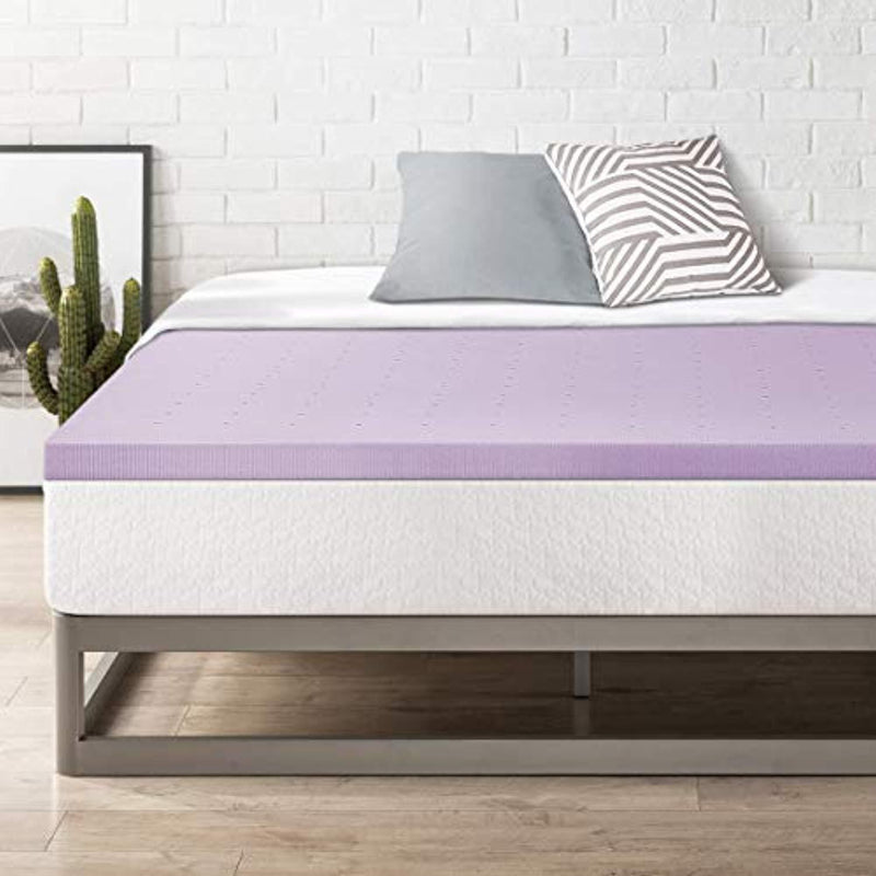 Best Price Mattress Mattress Topper - 2" Memory Foam Bed Topper Lavender Cooling Mattress Pad, Queen Size