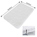 Lifewit Bath Mat White Bathroom Rug Soft Shag Water Absorbent with Non-Slip Rubber, 32" x 20"