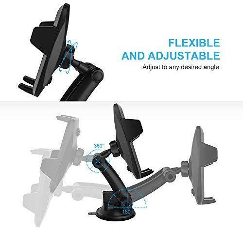 Cell Phone Holder for Car, Car Phone Mount, Yostyle Car Windshield & Dashboard Phone Mount Cradle for iPhone X/Xs/XR/Xs Max/8/8Plus/7/6s/SE,Galaxy S10/S9/S8/S7/Note 8 9,LG, Nexus, Sony,BlackBerry