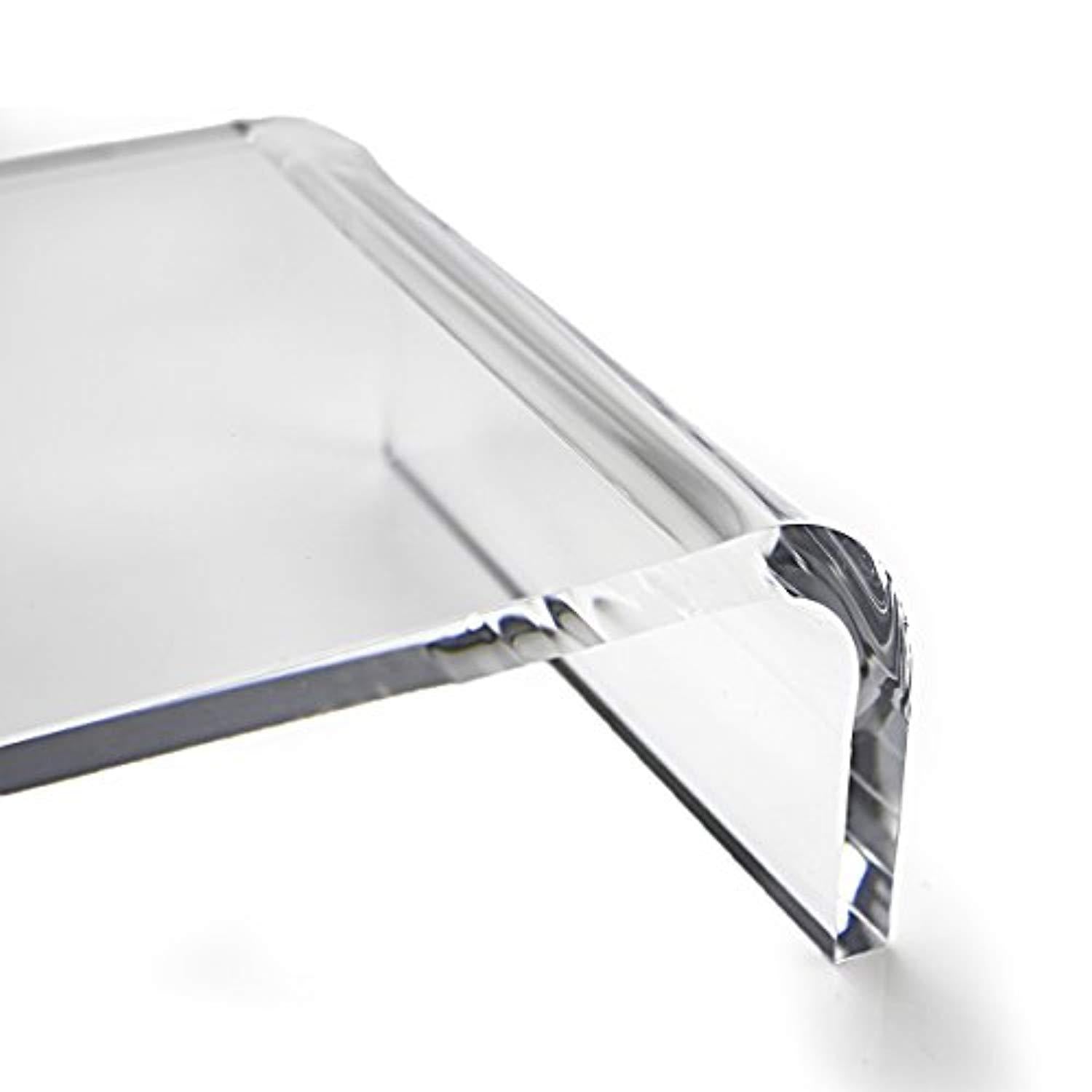 Clear Acrylic Computer Monitor Stand Holder, Acrylic Monitor Riser for Office Home Desktop, Desktop Computer Monitor Stands for Laptop Screen TV Monitor, Keyboard Storage, Desk Riser Shelf Sturdy