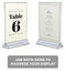 SUPER STAR QUALITY Clear Acrylic 2 Sided Frames With Gold Borders and Vertical Stand (Pack of 6) ) | Ideal for Wedding Table Number Holder, Double Sided Sign, Clear Photos, Menu Holders