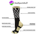 MadSportsStuff Elite Basketball Socks with Net Crew Length - Made in The USA