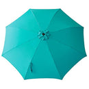 C-Hopetree 11' Patio Outdoor Market Umbrella with Crank Winder, Fiberglass Rib Tips, Push Button Tilt, Aqua Blue