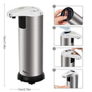 Fulegy Automatic Soap Dispenser,Upgraded Version 304 Stainless Steel Touchless Soap Dispenser Dispenser 5 Level Adjustable Dispensing Volume,Powerful Pump Splash- Proof Base (Grey)