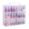 Portable Clear Nail Polish Organizer Holder for 48 Bottles Adjustable Spaces Divider with 2 Foam Toe Separators