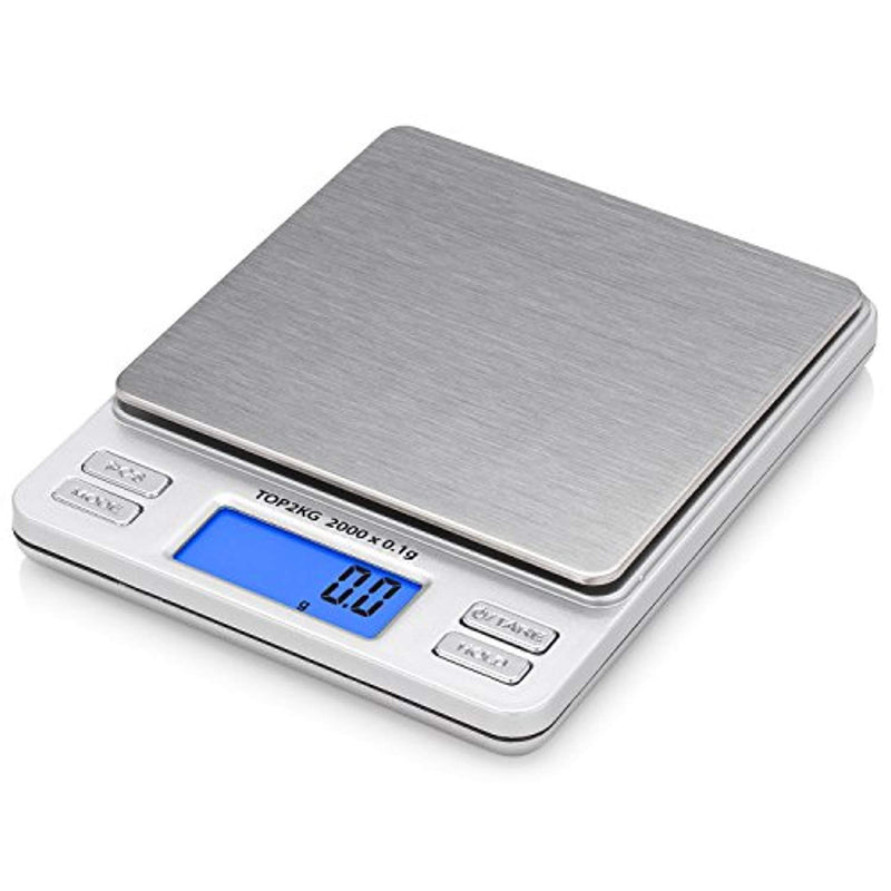 Smart Weigh Digital Pro Pocket Scale with Back-Lit LCD Display, Tare, Hold and PCS Features, 2000 x 0.1g