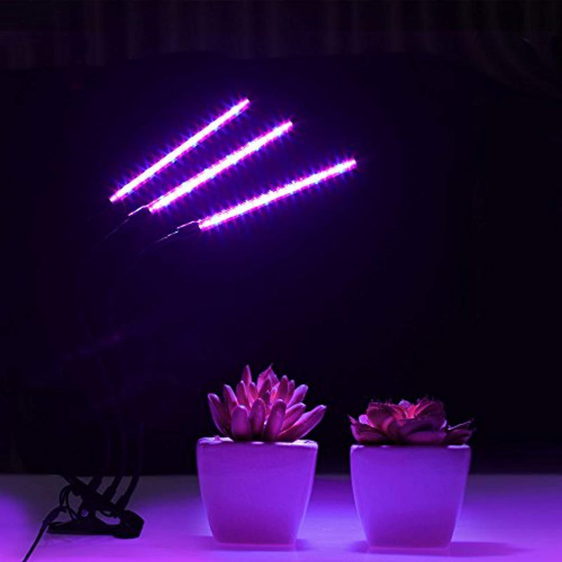 HYD-Parts Grow Light, Grow Lights for Indoor Plants, Moer Sky 27W 54 LED Bulbs Timming Plant Grow Lamp with Red, Blue Spectrum, 3/6/12H Timer, 3-Head Divide Control Adjustable Gooseneck, 5 Dimmable Levels