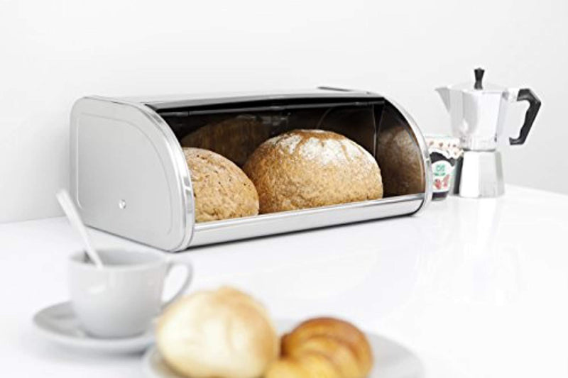 Brabantia Roll Top Bread Bin Matte Stainless Steel