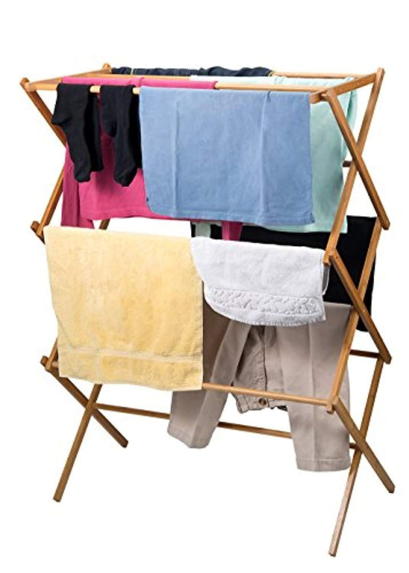 Home-it clothes drying rack - Bamboo Wooden clothes rack  - heavy duty cloth drying stand