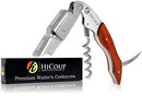 Professional Waiter’s Corkscrew by HiCoup – Bai Ying Wood Handle All-in-one Corkscrew, Bottle Opener and Foil Cutter, The Favored Choice of Sommeliers, Waiters and Bartenders Around The World