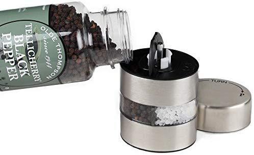 Olde Thompson 4" Stainless Steel Pepper Mill and Salt Mill 2-in-1 Combo - 5080-00