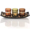 Dawhud Direct Natural Candlescape Set, 3 Decorative Candle Holders, Rocks and Tray