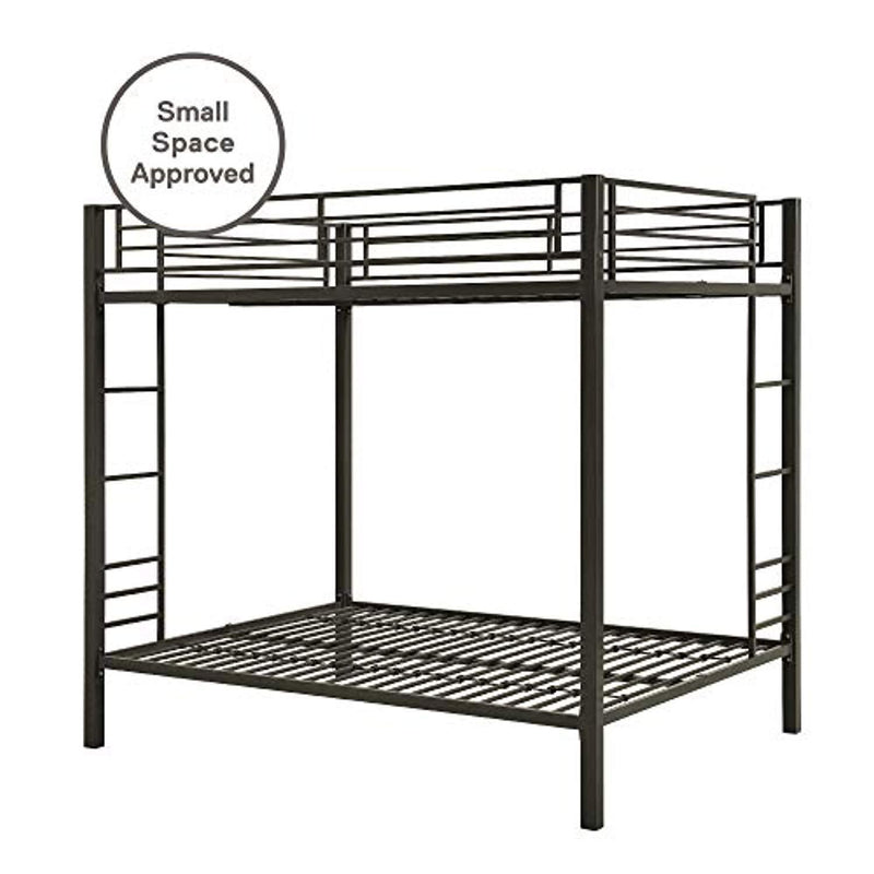 DHP Full Over Full Metal Bunk Bed, Sturdy Frame with Metal Slats, Black