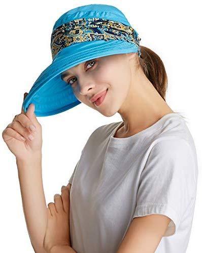 ICOLOR Sun Cap Sun Flap Hats Outdoor 360°Sun UPF 50+ Women Lady Wide Brim Cap Visor Hats UV Protection Summer Sun Hats