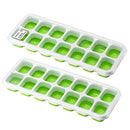 OMORC Ice Cube Trays 2 Pack, Easy-Release Silicone and Flexible 14-Ice Trays with Spill-Resistant Removable Lid, BPA Free LFGB Certified, Dishwasher Safe and Stackable Durable