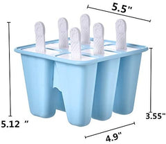 Goging Popsicle Mould，Popsicle Molds 6 Pieces Silicone Ice Pop Molds BPA Free Popsicle Mold Reusable Easy Release Ice Pop Make (Green)
