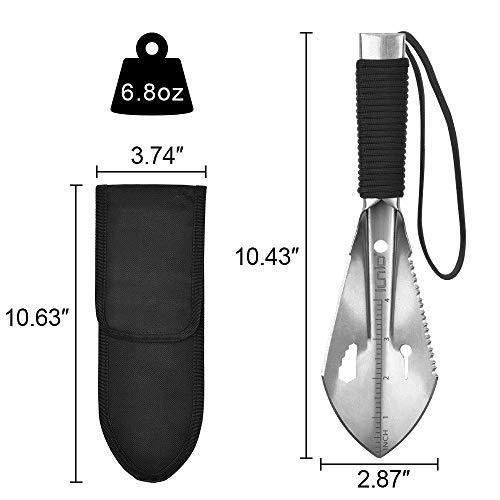 IUNIO Military Portable Folding Shovel and Pickax with Tactical Waist Pack Army Surplus Multitool for Camping Hiking Backpacking Fishing Trench Entrenching Tool Car Emergency