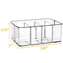 Clear Supplies Utensil Caddy Organizer - 5 compartment acrylic plastic storage container! Perfect holder for any Kitchen office or play room can fit markers pens pencils makeup and other accessories!