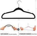 VEEYOO Premium Velvet Suit Hangers - Heavy Duty, Ultra Thin, Non Slip & Space Saving Clothes Hangers 360 Degree Chrome Swivel Hook Velvet Hangers for Coat Suit Shirt Dress Pants (Set of 50 PCS, Black)