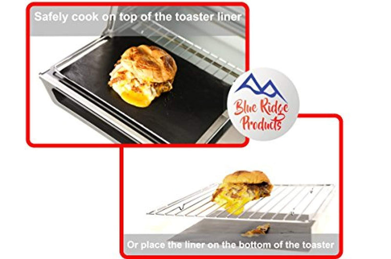 TWO-PACK 100% Non-Stick 11” Toaster Oven Liner. Finally, Prevent Spillovers, Gunk & Odors! Great Teflon Liner for Large and Small Toaster Ovens, Dishwasher Safe, Best Toaster Oven Accessories