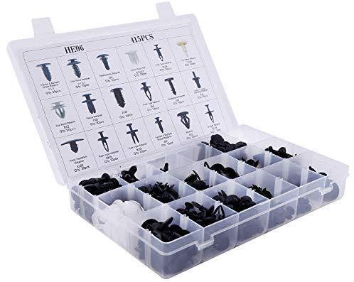 ANTS PART 415 PCS Car Retainer Clips & Plastic Fasteners Kit-18 Most Popular Sizes Auto Push Pin Rivets Set -Door Trim Panel Clips for GM Ford Toyota Honda Chrysler