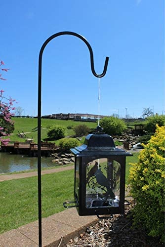 Black Shepherd Hook 48 Inch, 10MM Thick, Super Strong, Rust Resistant Steel Hook Ideal for Use at Weddings, Hanging Plant Baskets,  Bird Feeders, (10, Black) by AshmanOnline