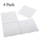 H&W 4PCS 5mm Fuse Beads Boards, Large Clear Pegboards Kits, with Gift 4 Lroning Paper (WA3-Z1)