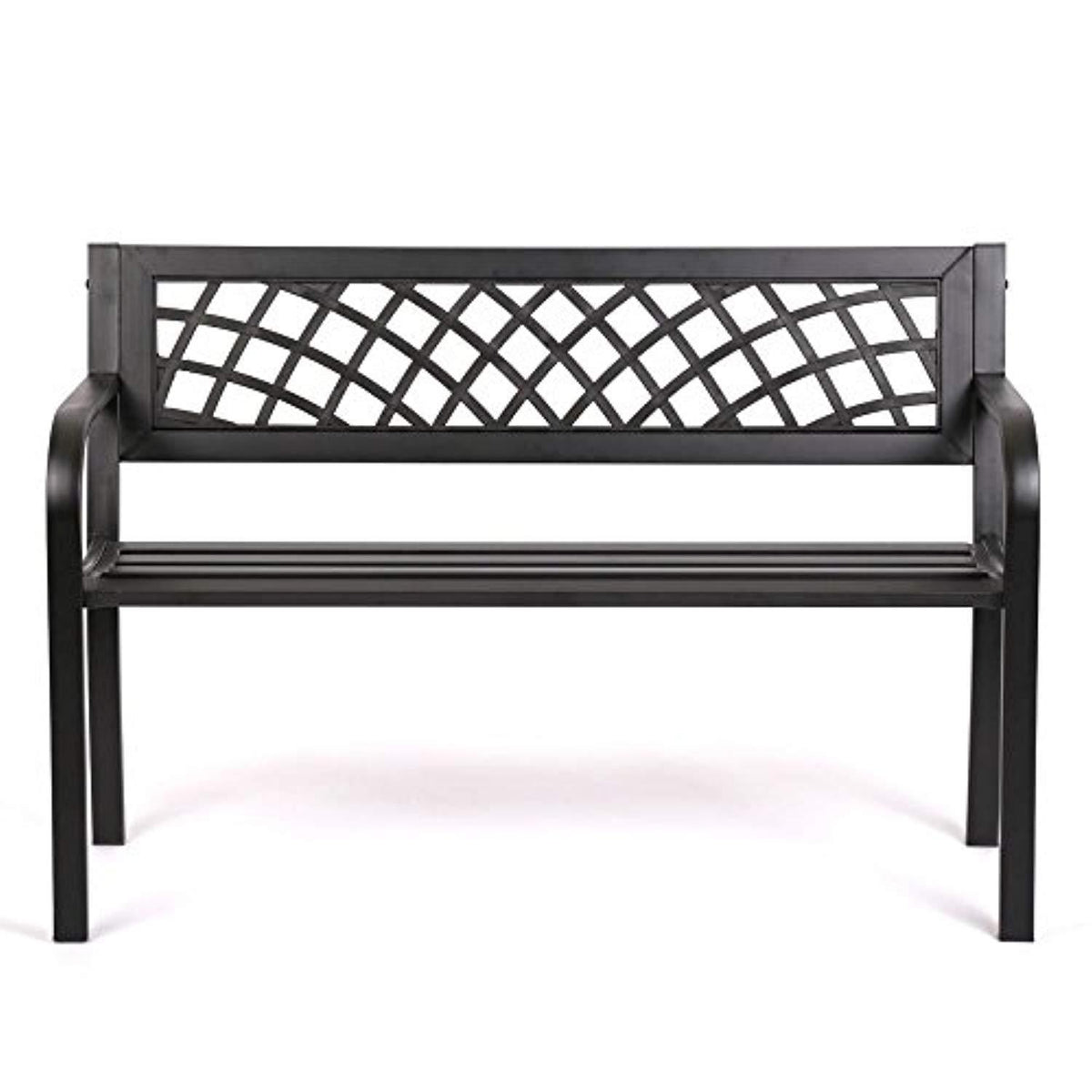 FDW Patio Park Garden Bench Porch Path Chair Outdoor Deck Steel Frame New