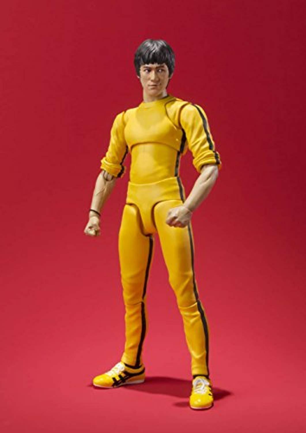 TOP Satisfied S.H.Figuarts 15cm Bruce Lee Yellow Track Suit Action Figure KungFu Toy Doll Kid Fighter Lovely Gift