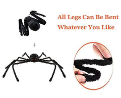 COOLJOY Giant Halloween Spider 1PCS 5FT(60 INCH) Halloween Decorations Virtual Realistic Hairy Spider Halloween Outdoor Decoration