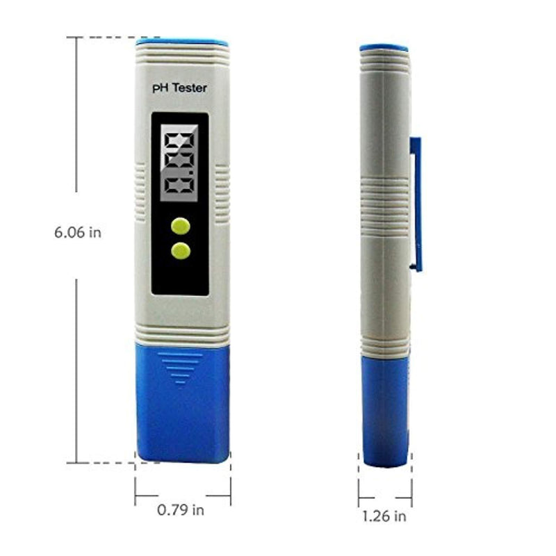 HYD-Parts Digital PH Meter, 0.01 Resolution Pocket Size Water Quality Tester with ATC 0-14 pH Measurement Range for Household Drinking Water, Aquarium, Swimming Pools, Hydroponics