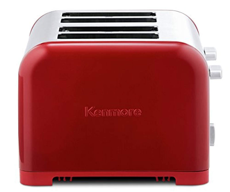 Kenmore 40604 4-Slice Toaster with Dual Controls in Red