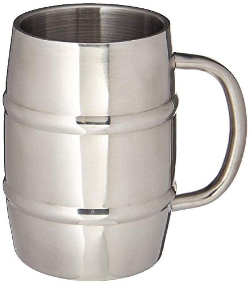 Insulated Beer Mug - Keeps Beer Ice Cold! Perfect Gift for Beer Lovers - Double Wall Stainless Steel 17oz (1, Stainless Steel)