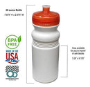Rolling Sands 20 Ounce Sports Water Bottles 24 Pack, BPA-Free, Made in USA, Dishwasher Safe
