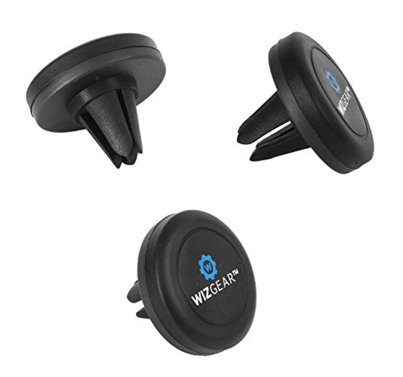 Magnetic Mount, WizGear [2 Pack] Universal Air Vent Magnetic Car Mount Phone Holder, for Cell Phones and Mini Tablets with Fast Swift-Snap Technology, with 4 Metal Plates