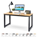 Luxxetta Office Computer Desk – 55” x 23” White Laminated Wooden Particleboard Table and Black Powder Coated Steel Frame - Work or Home – Easy Assembly - Tools and Instructions Included