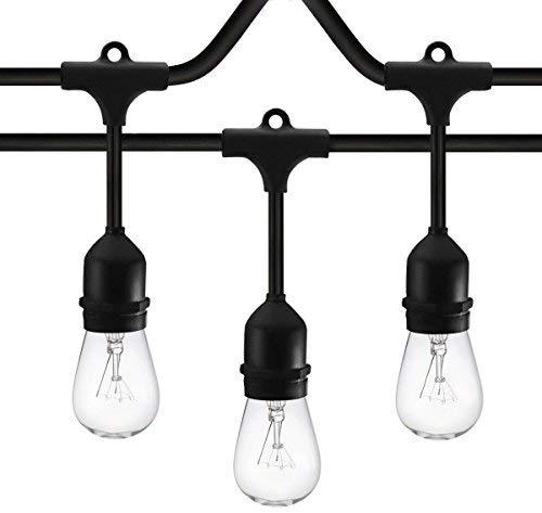 SUNTHIN Pack of 2 48ft String of Lights with 15 x E26 Sockets and Hanging Loops 18 x 11 Watt S14 Bulbs 3 Spares Indoor Outdoor String Lights Commercial String Lights Patio Lights Light Strings