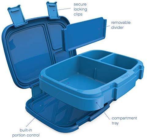 Bentgo Fresh (Blue) – New & Improved Leak-Proof, Versatile 4-Compartment Bento-Style Lunch Box – Ideal for Portion-Control and Balanced Eating On-The-Go – BPA-Free and Food-Safe Materials