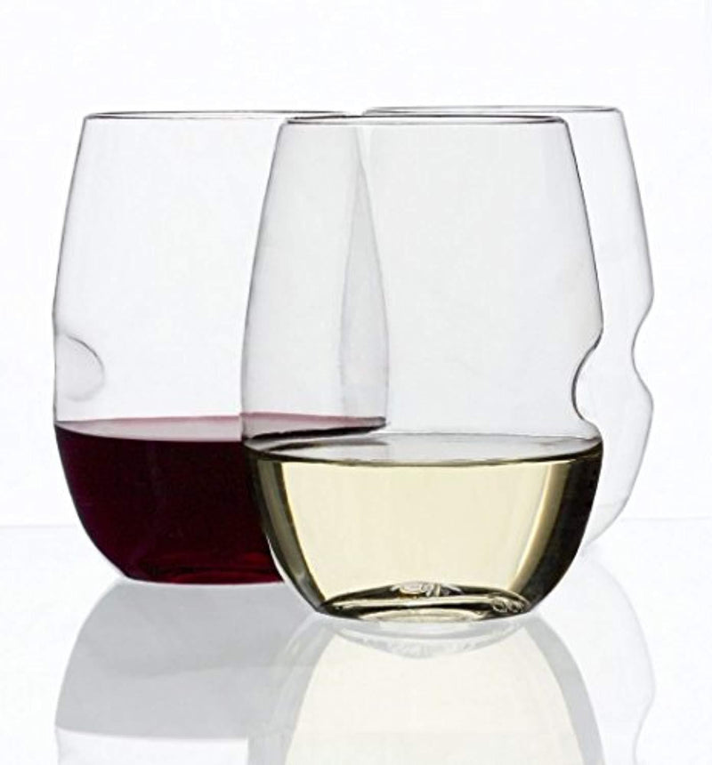 GoVino Wine Glass Flexible Shatterproof Recyclable- 16 Oz, Set of 12