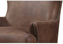 Emerald Home Furnishings Nola Brown Accent Chair with Faux Suede Upholstery And Nailhead Trim