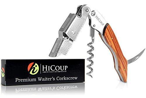 Professional Waiter’s Corkscrew by HiCoup – Bai Ying Wood Handle All-in-one Corkscrew, Bottle Opener and Foil Cutter, The Favored Choice of Sommeliers, Waiters and Bartenders Around The World