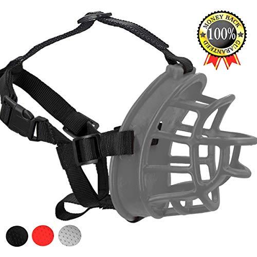 Supet Dog Muzzle, Soft Rubber Basket Muzzle Cage Muzzle for Small Medium Large Dogs, Allows Panting and Drinking, Prevents Unwanted Barking Biting and Chewing